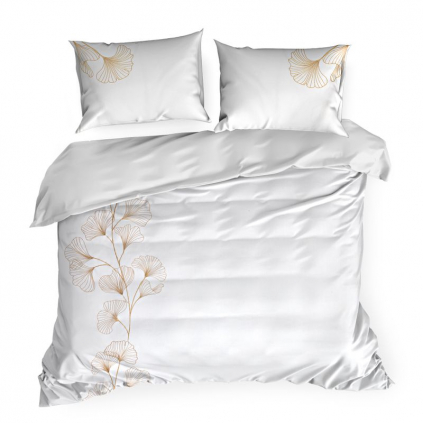 krásne posteľné obliečky etno biela so zlatou do každej spálne