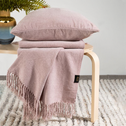 praktický set deky s vankúšom avinion v ružovej farbe