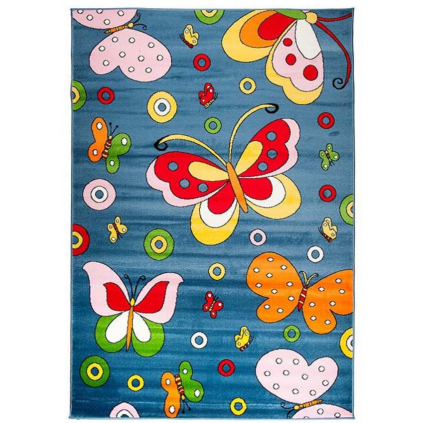 krasny modry koberec s motylikmi C795A blue kinder
