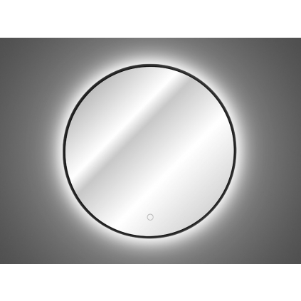 dizajnove zrkadlo luna fi600 s led podsvietenim v ciernom rame
