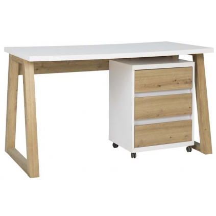IWO I Písací stolík v nádhernom prevedení v bielej farbe s dubom artisan