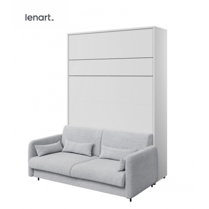 Biela výklopná posteľ Lenart BED CONCEPT 140 s pohovkou