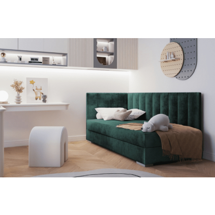 čalúnená jednolôžková posteľ COIMBRA III zelená