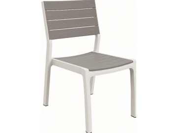MORNY záhradná stolička sivá biela