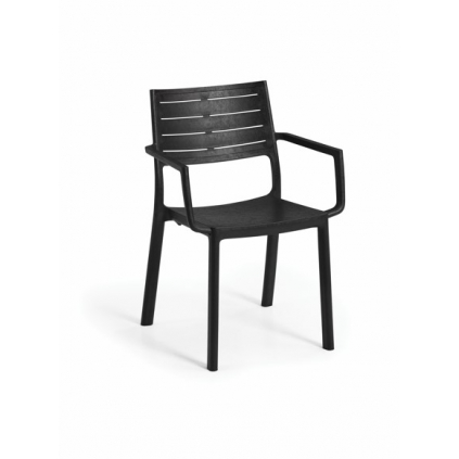 TEALEA ARM záhradná stolička čierna pohodlná