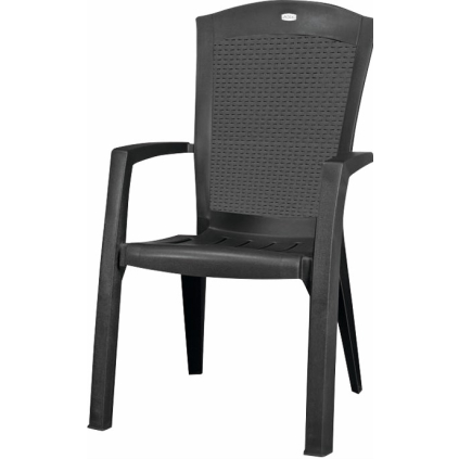 METASSA záhradná stolička grafit pevná