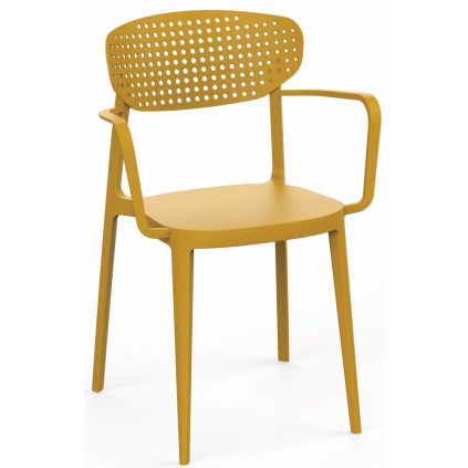 Záhradná stolička AIRE ARM | horčicovo žlté