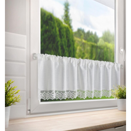 Krátka záclona CLARIE P | biela 150 x 30 cm