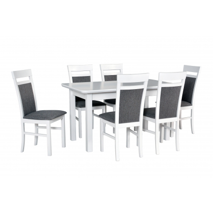jedálenský set WENUS 2 S so stoličkami MILANO biela 1+6