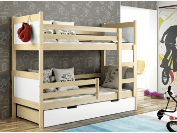 detská poschodová posteľ DAVE 80 x 180 cm biela borovica