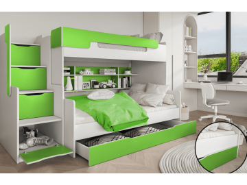 moderná poschodová posteľ HARRY zelená