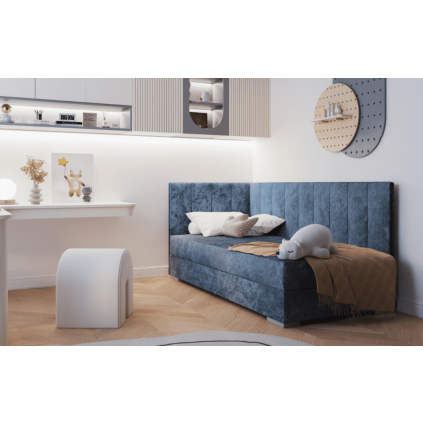 čalúnená jednolôžková posteľ COIMBRA III modrá