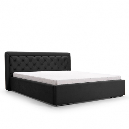 Čalúnená manželská posteľ čierna Danielle 160 x 200 cm