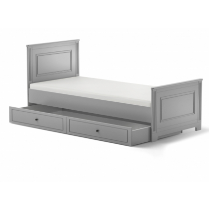 pekná sivá detská posteľ INES | 90 x 200 cm