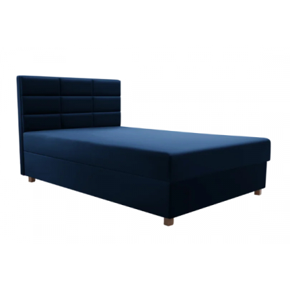 Modrá čalúnená posteľ APINO 120 x 200 cm
