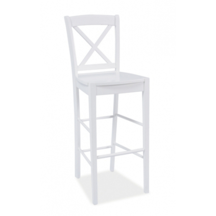 Elegantná barová stolička CD964, vyrobená v nadčasovom bieloom vzhľade a jedinečnom prevedení