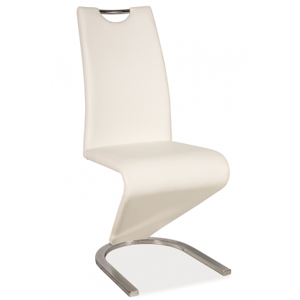 Jedálenská stolička H-090 chróm / biela