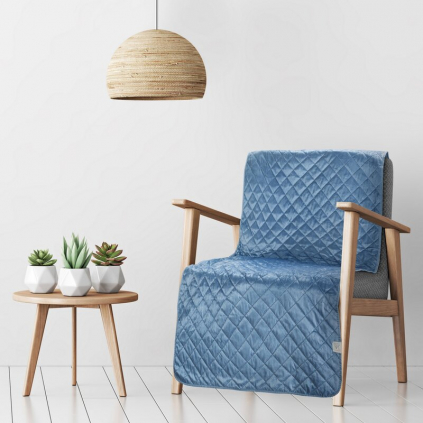 Prikrývka na posteľ LUIZ 5 | modrá 70 x 160 cm