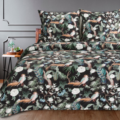 Obliečky na dvojlôžko BOX 2 | čierna 220 x 200 cm