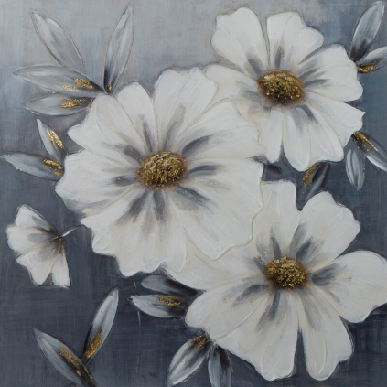 Obraz KVETY 633 | sivá 80 x 80 cm