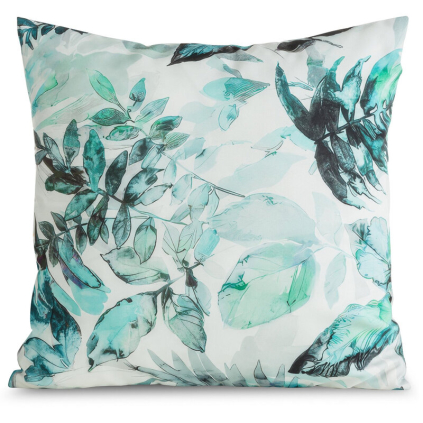 Obliečka na vankúš GARDEN 2 | biela/tyrkysová 45 x 45 cm