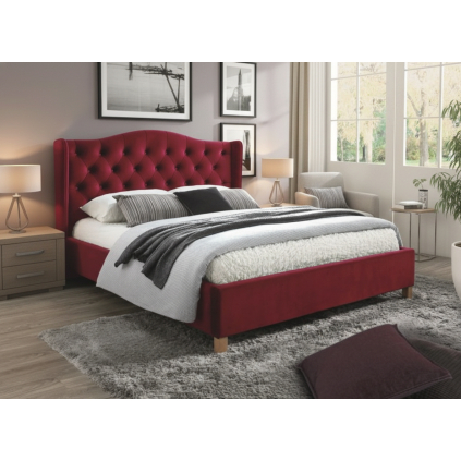 manzelska-bordova-postel-aspen-velvet-160-cm