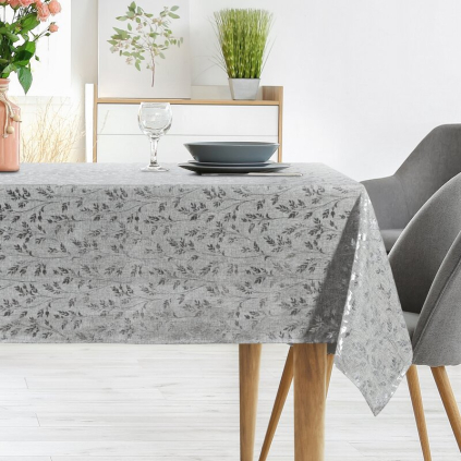 Obrus SIMONA | strieborná 140 x 220 cm