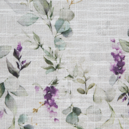 Obrus SUMMER 11 | prírodná/fialové kvety 140 x 260 cm