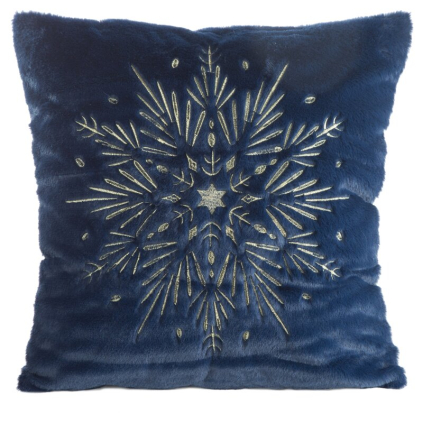 Vianočná obliečka na vankúš 119 | tmavomodrá/zlatá 45 x 45 cm