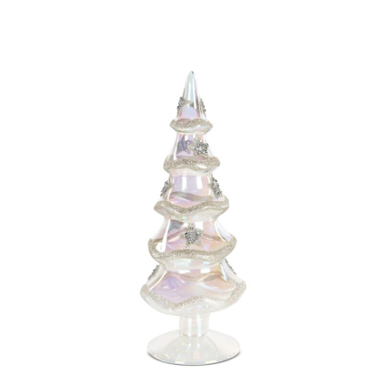 Vianočná dekorácia STROMČEK 161C | strieborná 10 x 24 cm