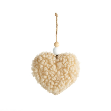 Vianočná dekorácia SRDCE 427B | béžová 14 x 9 cm