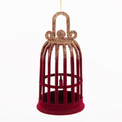 Vianočná dekorácia 424 | bordová/šampaň 6 x 13 cm