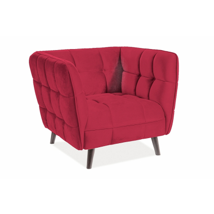 Kreslo Castello 1 Velvet v modernej červenej farbe