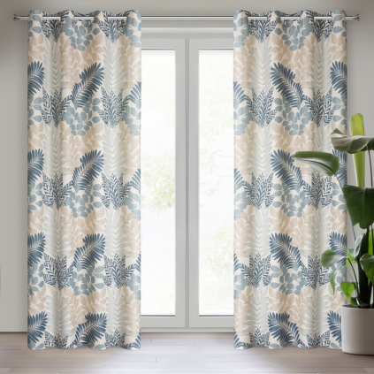 Záves LENNY K | prírodná/modrá 140 x 250 cm