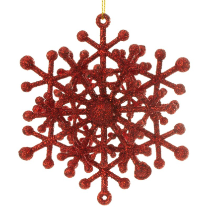 Vianočná dekorácia VLOČKA 206C | červená 10 x 5 cm