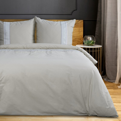 Obliečky na dvojlôžko REINA 39 | sivá/biela 220 x 200 cm