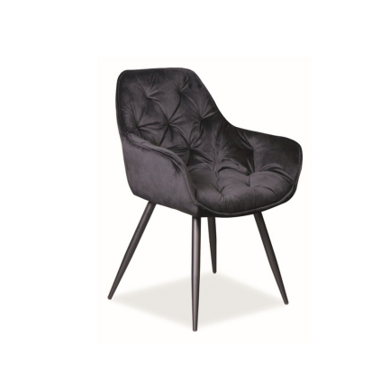skvelá jedalenska stolicka cherry velvet čierna bluvel19