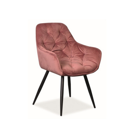unikátna jedalenska stolicka cherry velvet staroružová bluvel52