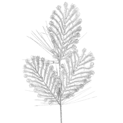 Vianočná vetvička 74 | strieborná 50 x 20 cm