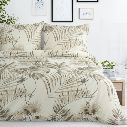 Obličky na jednolôžko NINA | béžová/sivá 140 x 200 cm