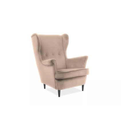 Moderné kreslo LORD VELVET, v prevedení béžová