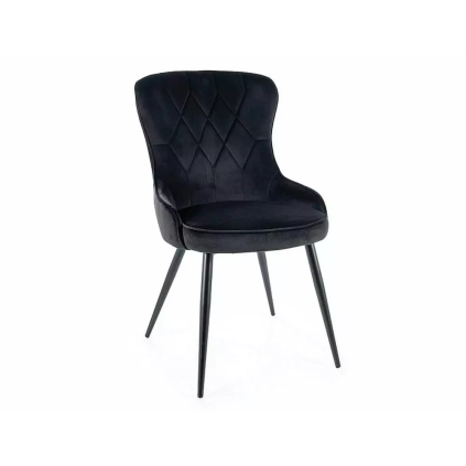moderná jedálenská stolička LOTUS VELVET, v prevedení čierna