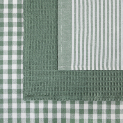 Sada kuchynských utierok LUCY | zelená/biela 50 x 70 cm