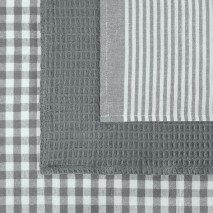 Sada kuchynský utierok LUCY | sivá/biela 50 x 70 cm