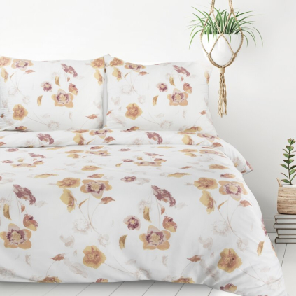 Obliečky na dvojlôžko IGA | biela/hnedá 220 x 200 cm