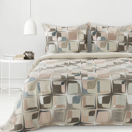 Obliečky na dvojlôžko SPRING 36 | béžová/hnedá 220 x 200 cm