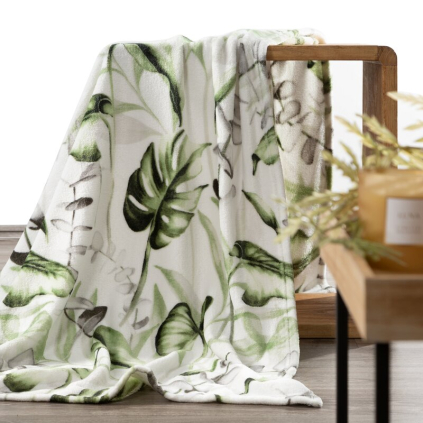 Deka ELLEN | biela/olivová 150 x 200 cm