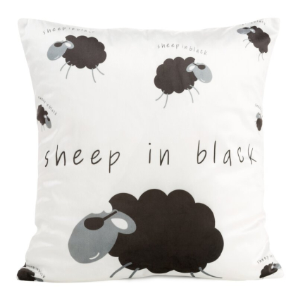 Obliečka na vankúš KIDS 5 | biela/čierna 45 x 45 cm