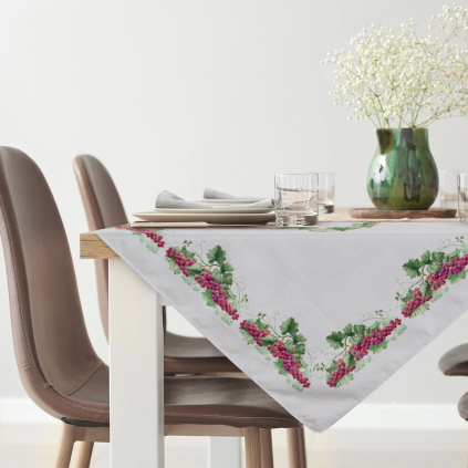 Obrus SUMMER 4 | prírodná/tmavoružová 85 x 85 cm