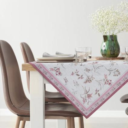 Obrus SUMMER 6 | prírodná/ružová 90 x 90 cm